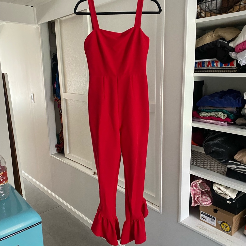 Red asos jumpsuit size 2